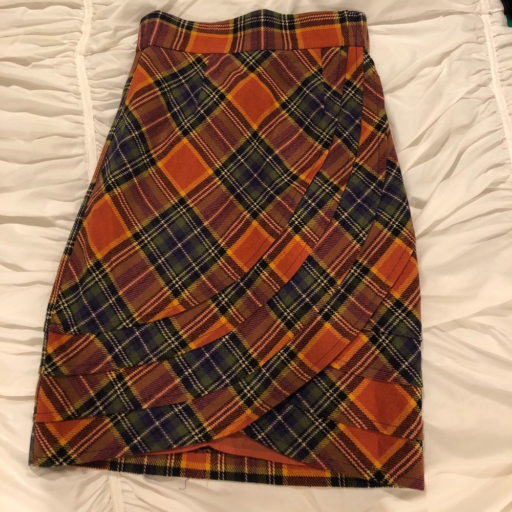 Anthropology plaid skirt